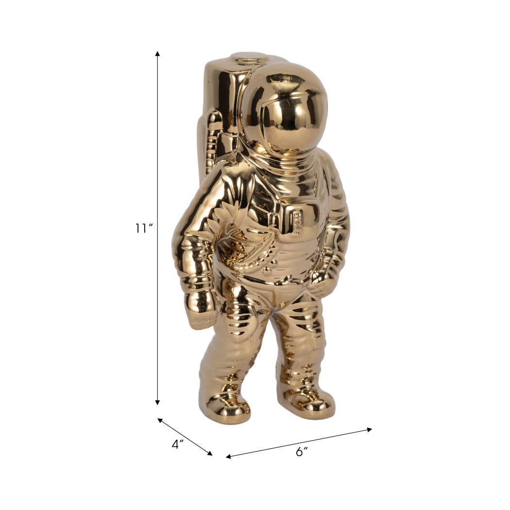 Sagebrook Home - Wholesale Decorative Figurine - Ceramic Abstract Astronaut Figurine - Gold, 11 in.3
