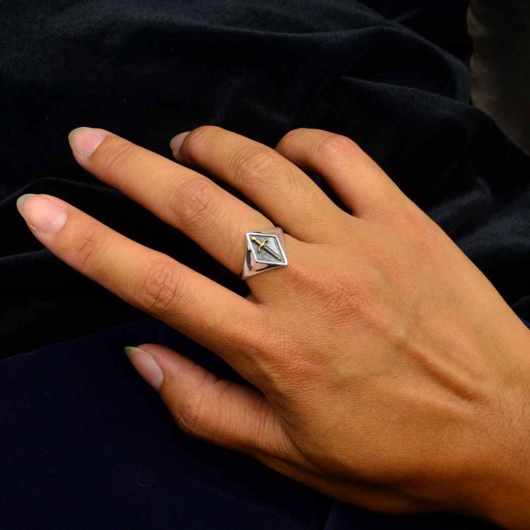 Nina Designs - Wholesale Signet Ring - Sterling Silver Sword Signet Ring1