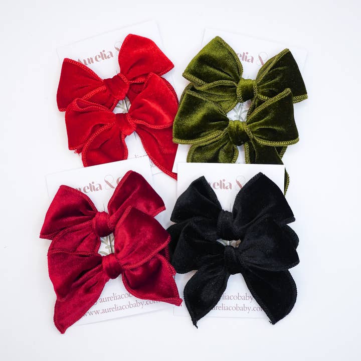 Aurelia & Co. Baby - Wholesale Hair Bow - Kids - Luxe Velvet Fable Hair Bows for Holiday Christmas 20253