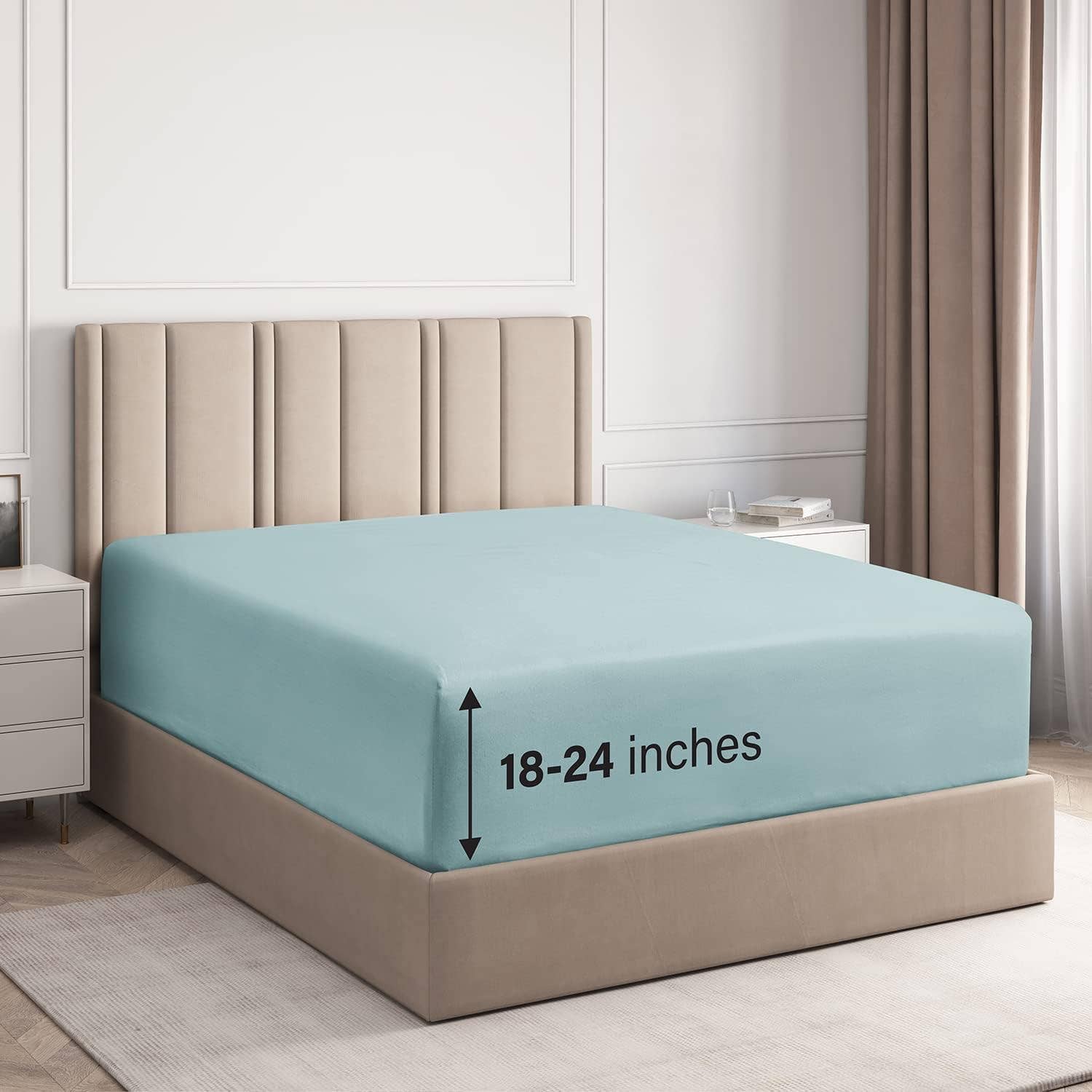 CGK Unlimited - Wholesale Fitted Sheet - 100% Cotton 400 TC Fitted Sheet Only - Fits 18"-24" Mattress29