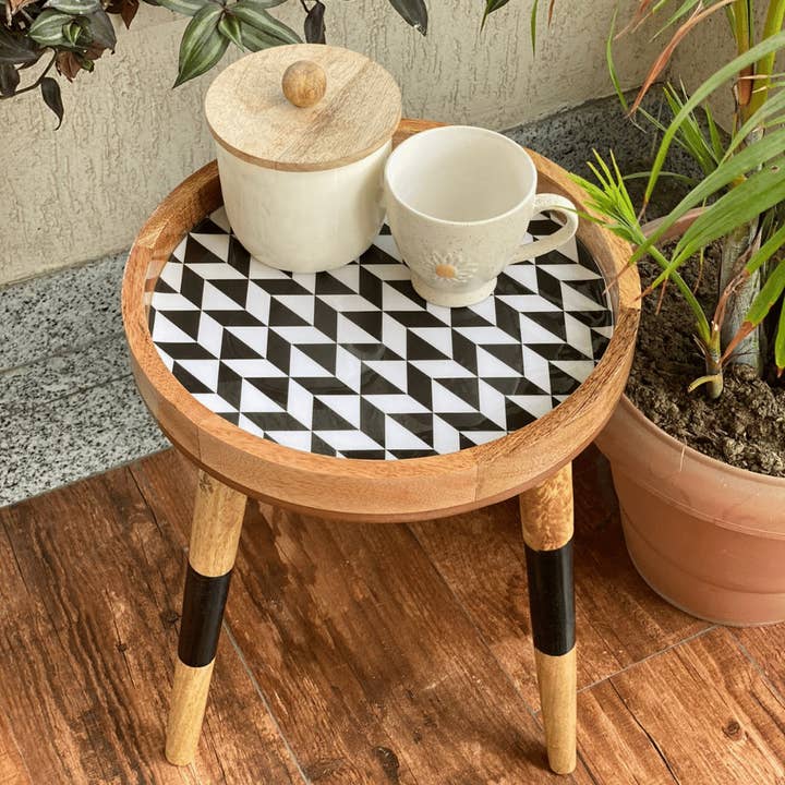 Handmade Side Table Removable Legs Monochrome Tray Table for wholesale by Hartsmede