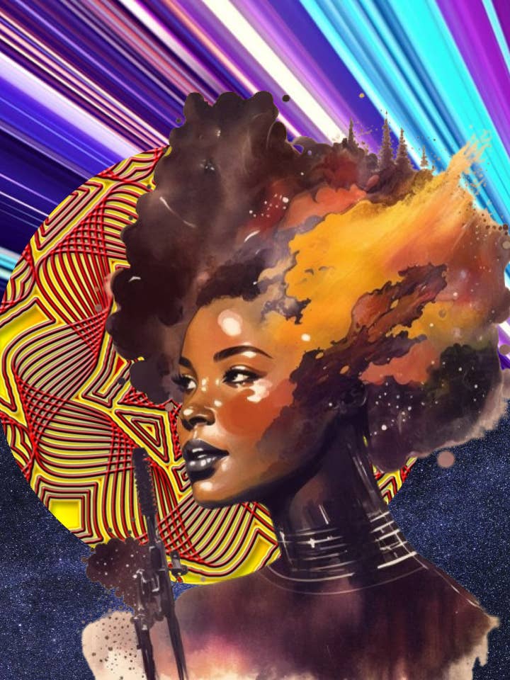 Stampa artistica Lola Collage per la vendita all'ingrosso da parte di Blacartistry