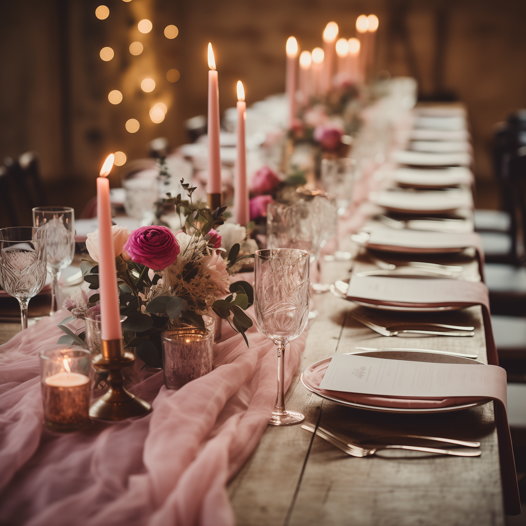 AVAGANTE Design – wholesale Table runner – Table runner -  crinkled cheesecloth runner - Pink2