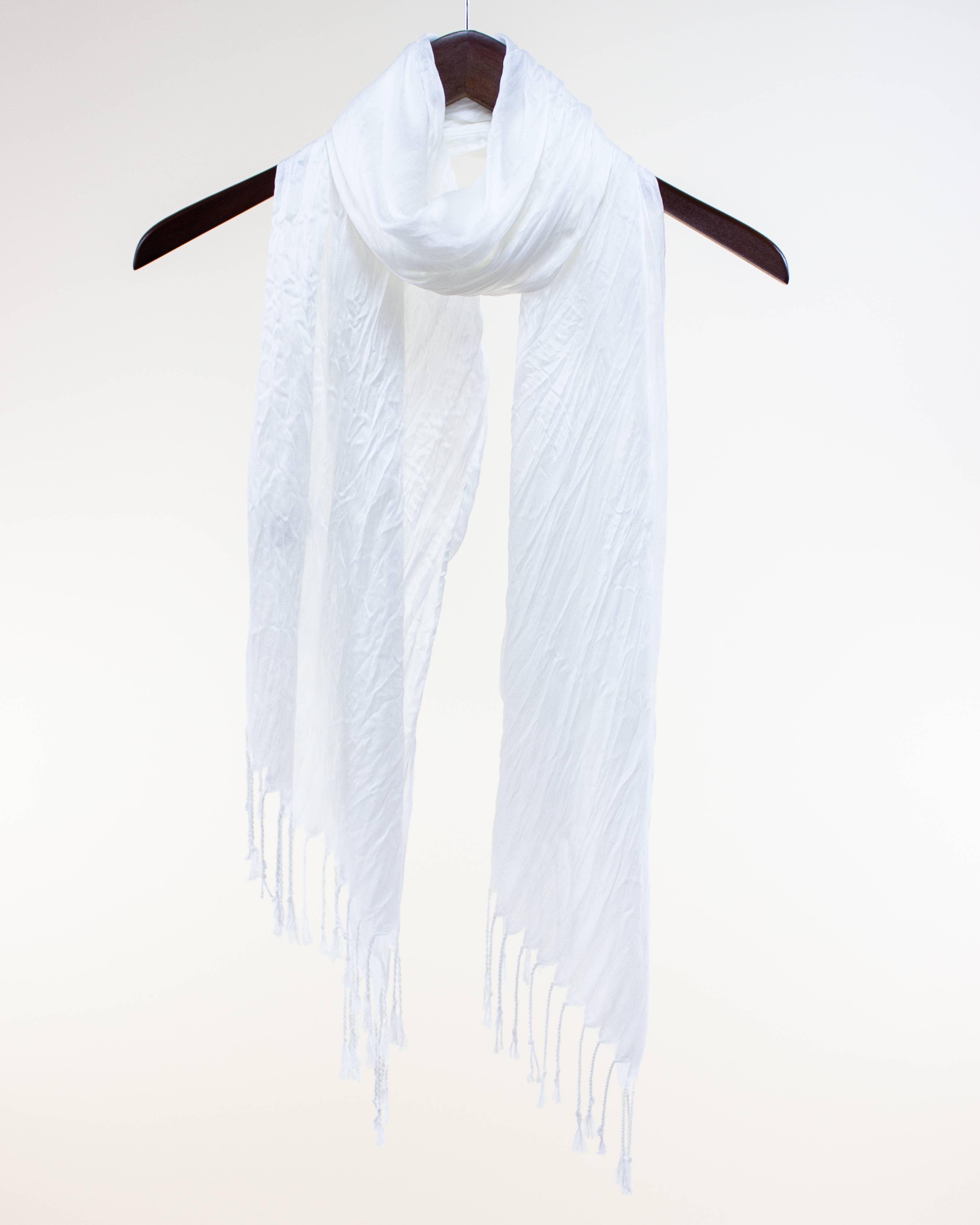 Original USA - Wholesale Scarf - Women's - Sheer Solid Scarf with Fringe17