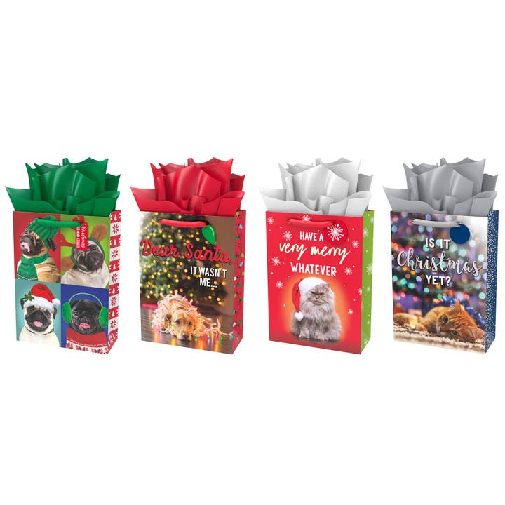 Xlarge Gift Bags - Christmas Cat, Kitten, Puppy, Dog for wholesale by Papercraft