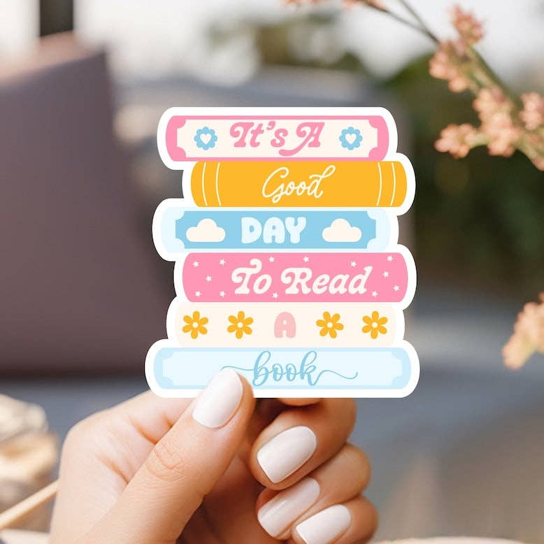 Market by Mari - Vente Autocollant - C'est une bonne journée pour lire un livre autocollant0