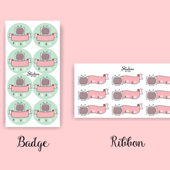 TV Badge/Ribbon klistermærker for engroshandel hos Stickies by C&S