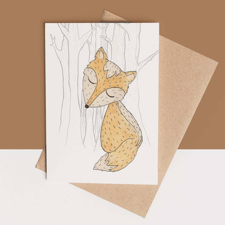 Biglietto + Busta - Volpe per la vendita all'ingrosso da parte di Bodesigns