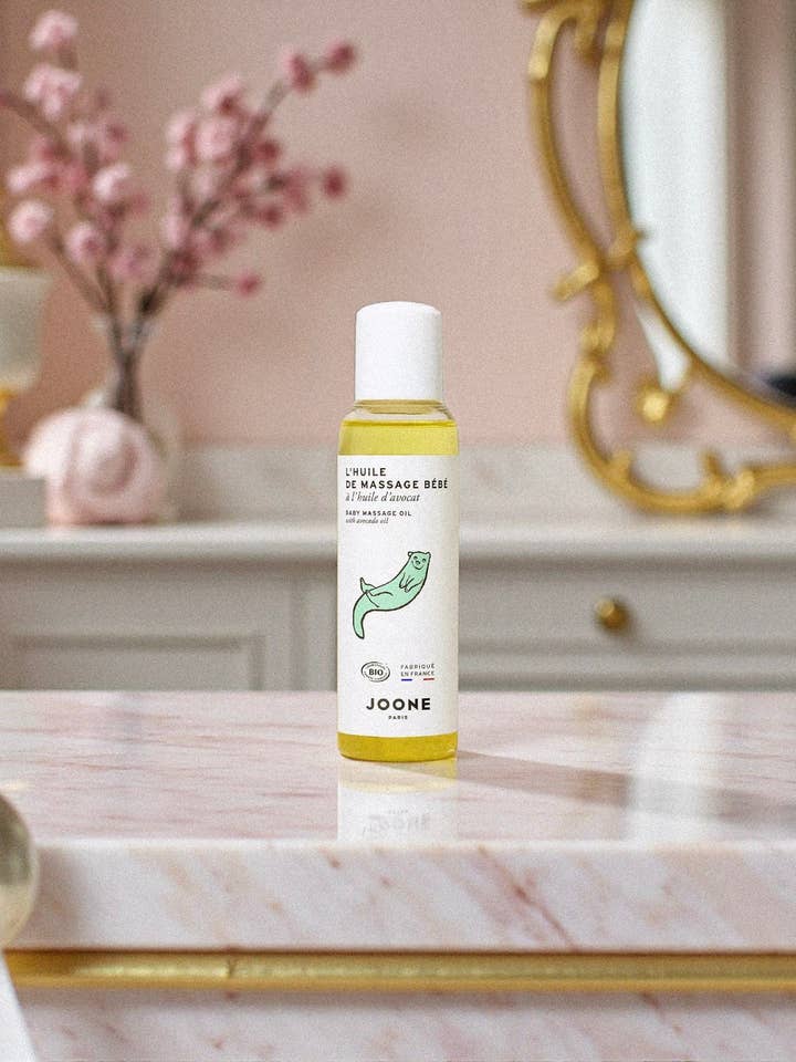 Huile de massage bébé — certifiée bio, dès la naissance (100 ml) pour la vente par Bienfaits pour Maman