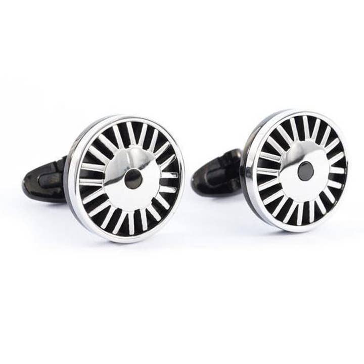 Turn The Wheel - Noir avec acier inoxydable pour la vente par Cuffwear