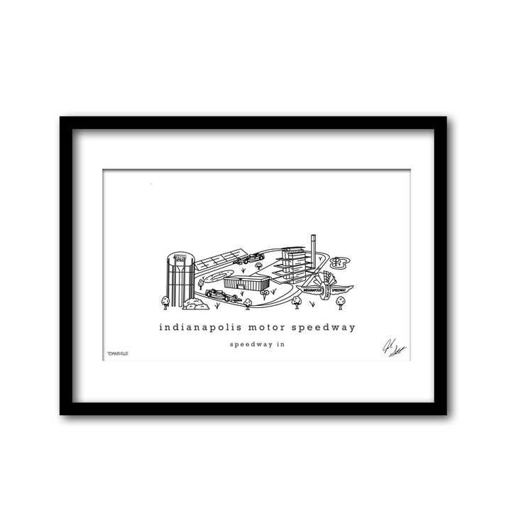 Indianapolis Motor Speedway Décor Minimaliste Indiana Art pour la vente par Townsville Art
