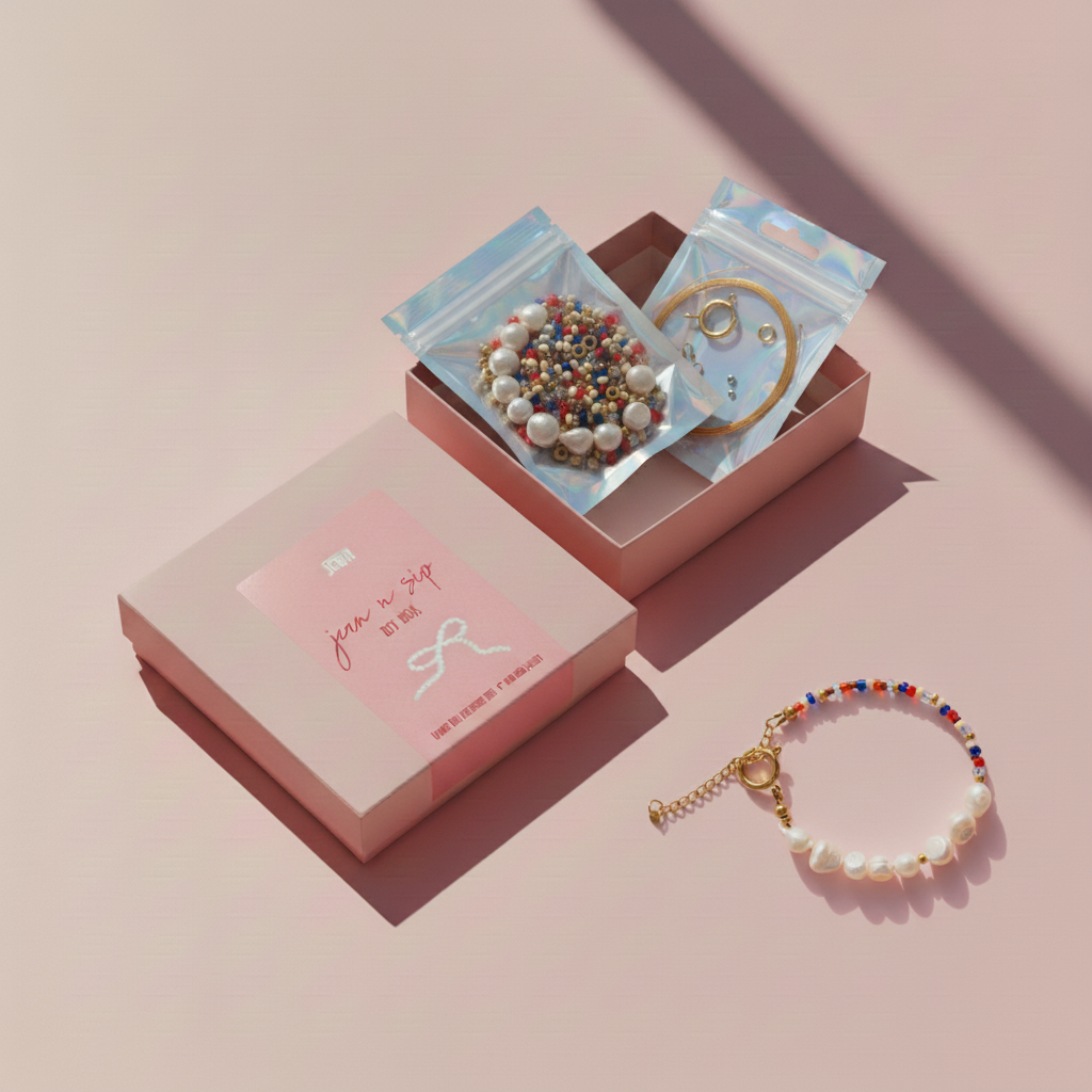 Atelier Jean - Wholesale DIY Craft Kit - JEAN 'N SIP DIY BOX ARMBAND // COLOUR ME CUTE2