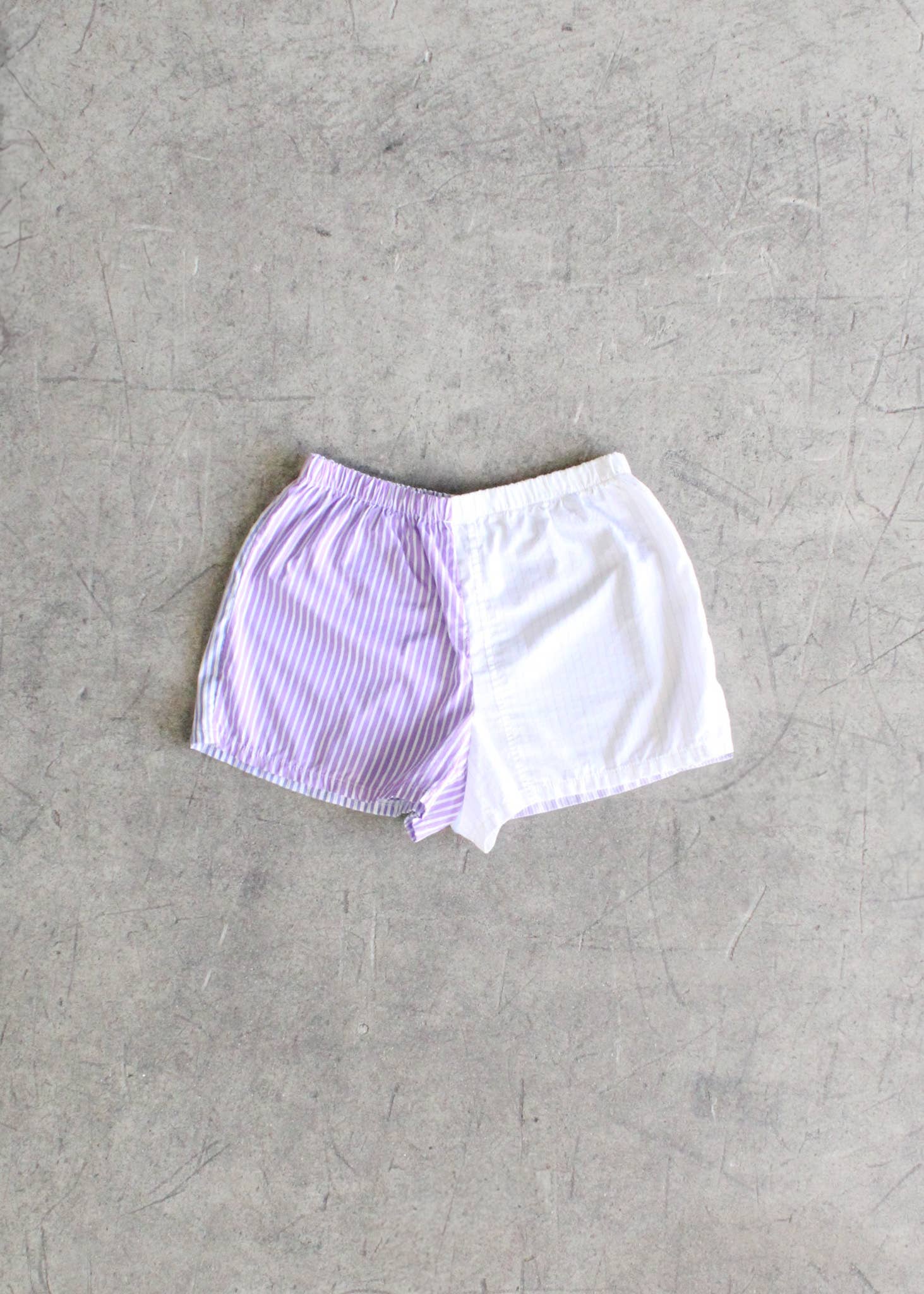 American Recycled Clothing - Wholesale Shorts - Women's - Striped Shirting Pieced Short Bundle6