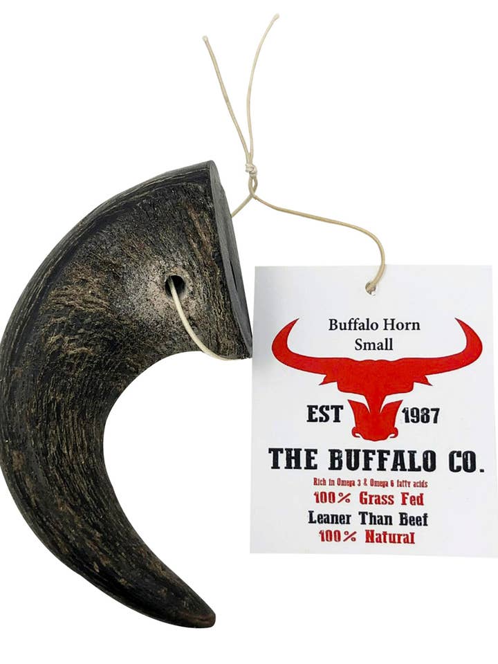 Snack per cani a forma di corno di bufalo, piccolo (10,5 cm) per la vendita all'ingrosso da parte di The Buffalo Co.