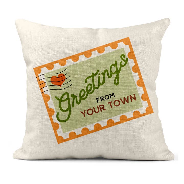 Cuscino Quadrato Personalizzato Città - Francobollo Amore Locale per la vendita all'ingrosso da parte di Rock Scissor Paper