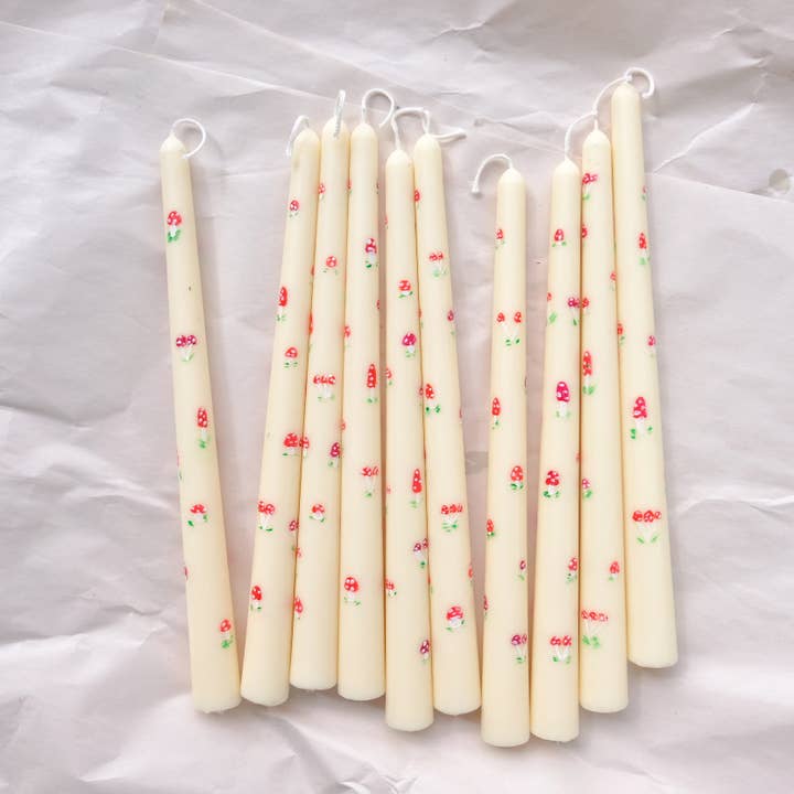 Mushrooms Candle hand painted for wholesale by Hormscent