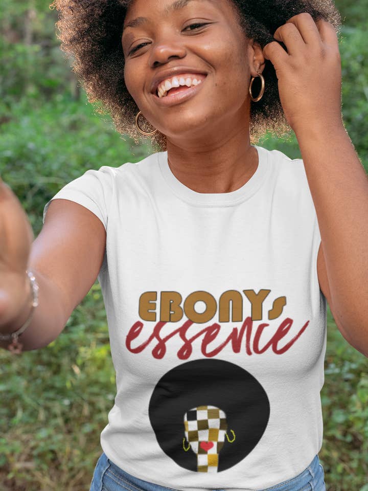 Ebonys Essence Full logo T shirt for wholesale by Feddi Around the Collar shirts