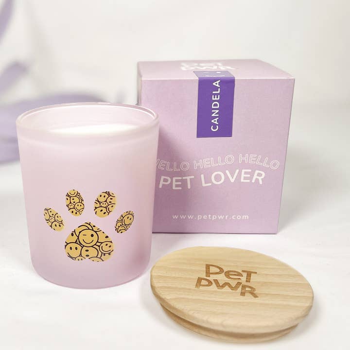 Pet Pwr Srls - Wholesale Jar/Filled Candle - Lilac candle “Zampa Smile” 😉1