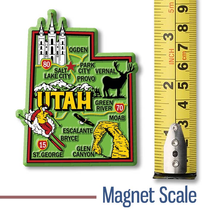 7 Star - Wholesale Magnet - Utah Colorful State Magnet Collectible Made in USA1