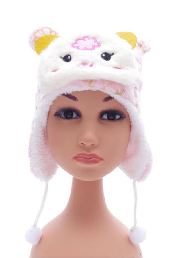 Cap Zone - Vendita all'ingrosso Berretto - Bambini - Berretti paraorecchie foderati in pelliccia di peluche per bambini con accento animale1