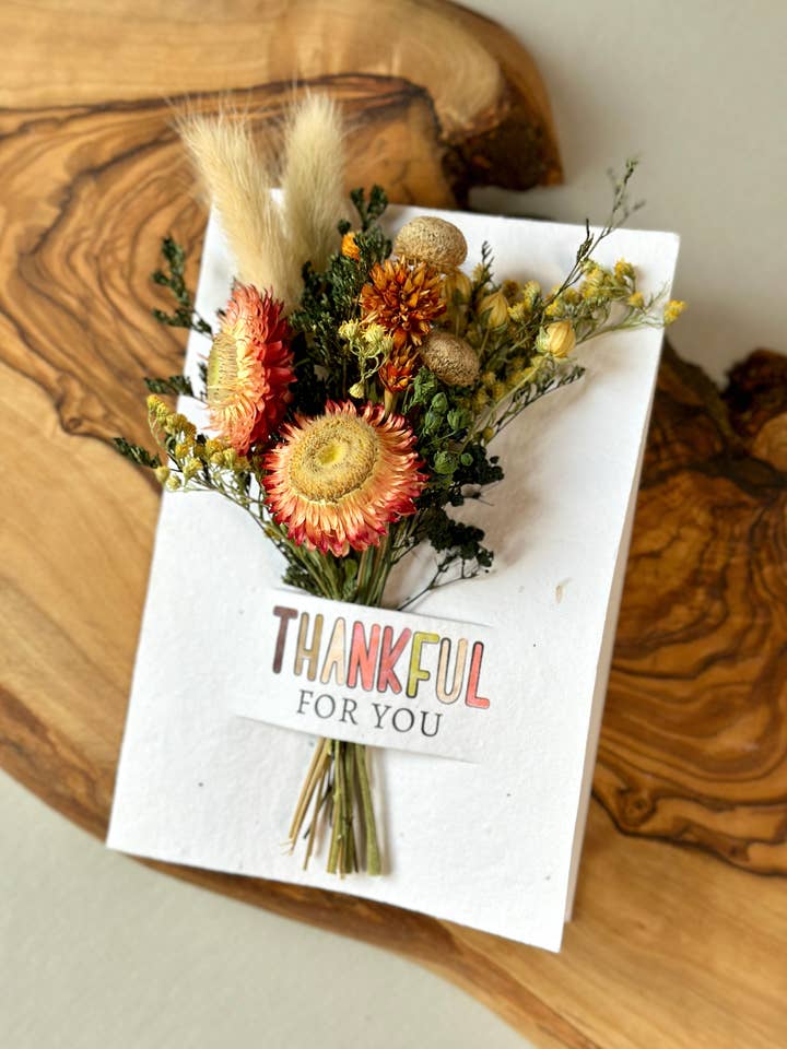 Agradecido por ti | Tarjeta de Semillas de Flores Silvestres + Pequeño Ramo para venta al por mayor de The Gardeners Wife