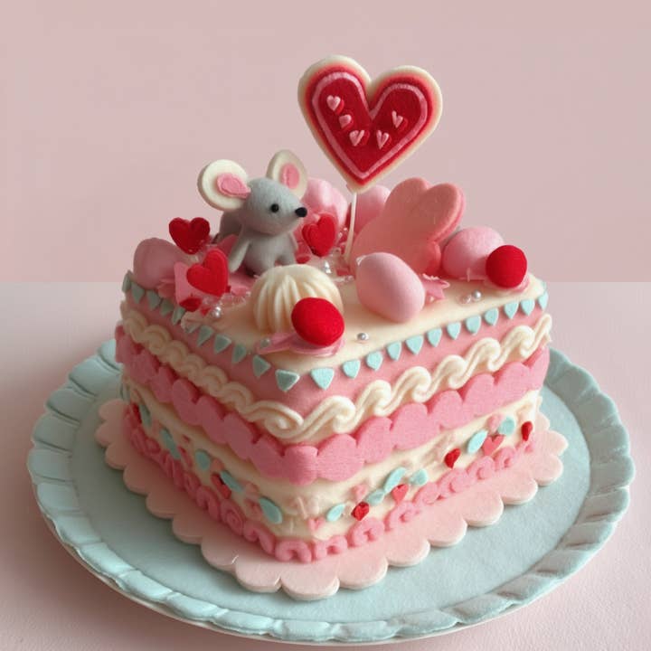 Mouse Fancy Scallop Cake 2D Printed Card for wholesale by Good Post Day