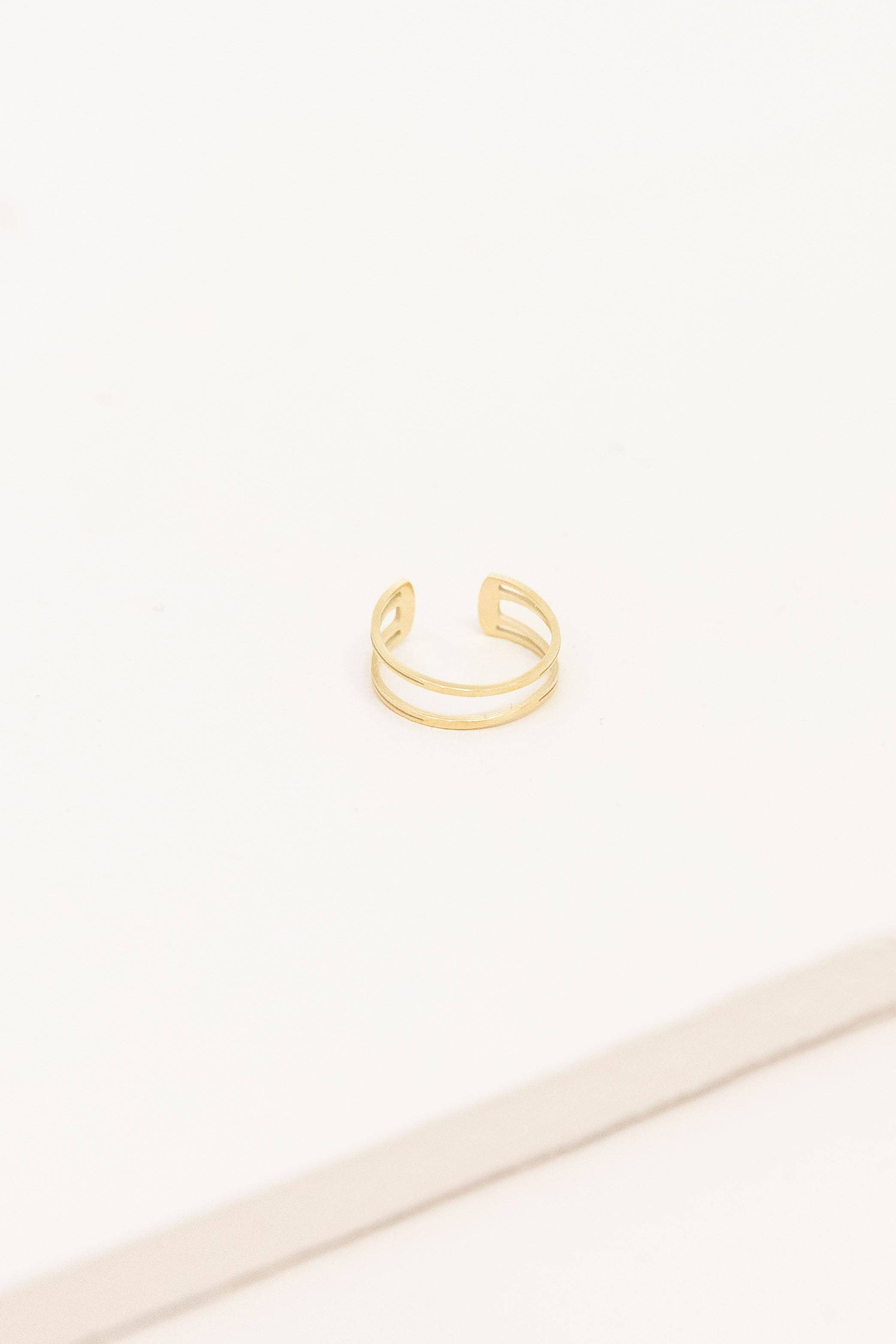 Lovoda - Wholesale Cuff/Wrap Earrings - Double the Gold Ear Cuff (14K)4