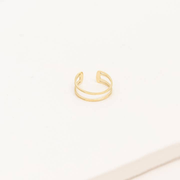 Lovoda - Wholesale Cuff/Wrap Earrings - Double the Gold Ear Cuff (14K)4