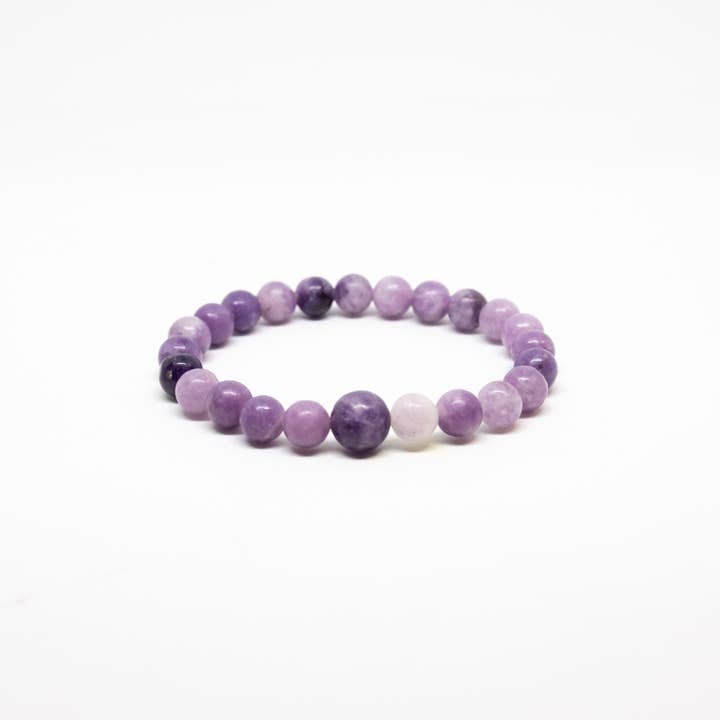 Namu Baru Inc. - Wholesale Beaded Bracelet - Lepidolite Beaded Bracelet Wrist Mala 8mm - Average Wrist2