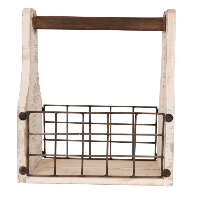 My Amigos Imports - Wholesale Magazine Rack - Farmhouse Wooden Tray-Magazine Holder-7Wx13Lx14H inch1