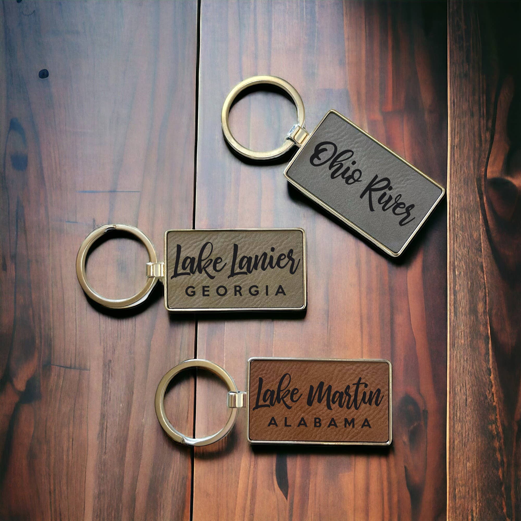 The Lillie Pad - Wholesale Keychain - Unisex - Custom Local Lake Name Leatherette + Metal Keychain5