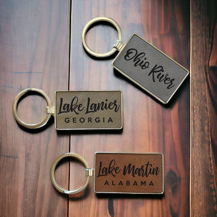 The Lillie Pad - Wholesale Keychain - Unisex - Custom Local Lake Name Leatherette + Metal Keychain5