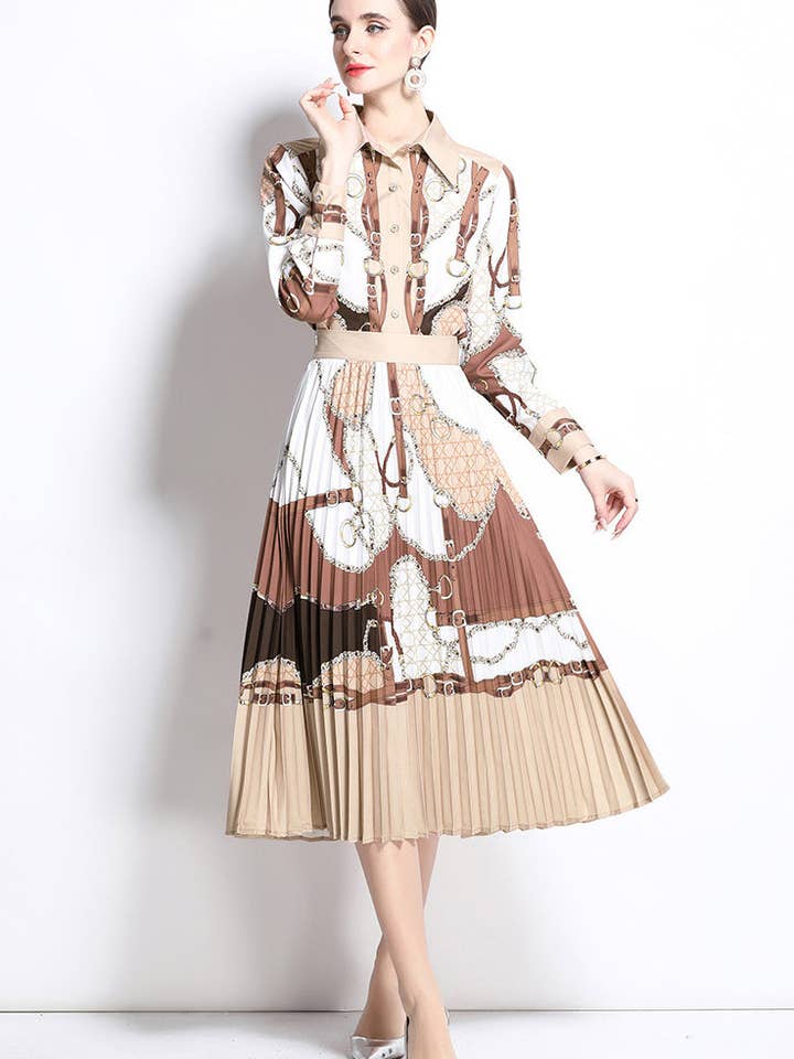 BRAUN MULTI DAMENMODE LANGES MIDIKLEID für den Großhandel auf Faire3