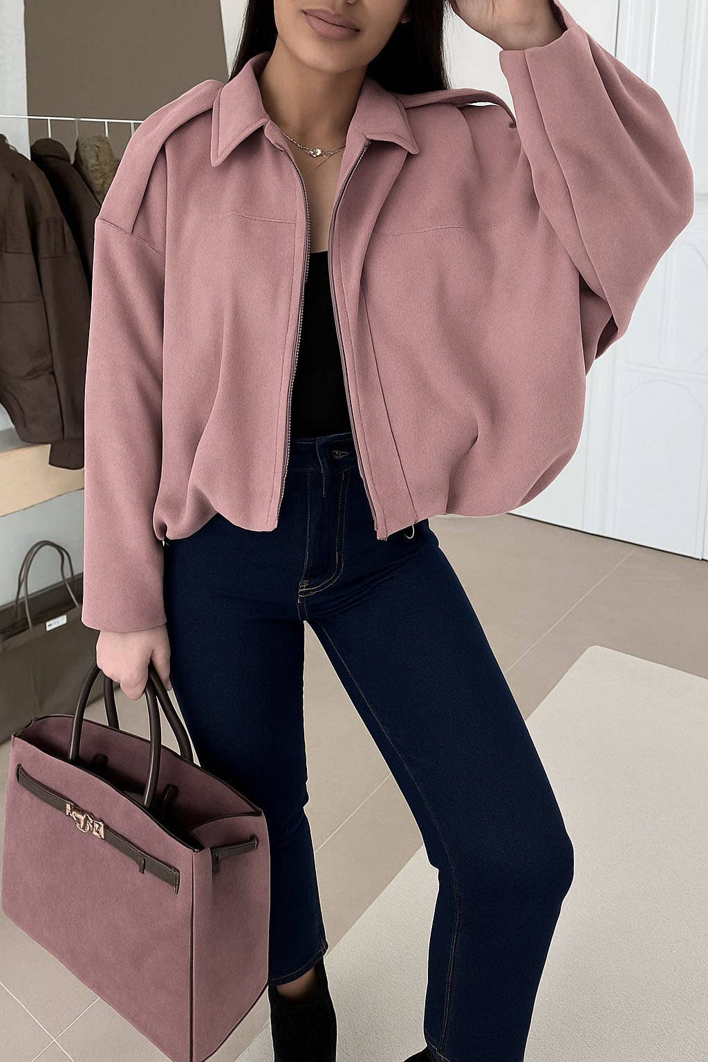 ESTEE BROWN - Wholesale Blazer – Women's - Oversized suede jacket - 10338-16