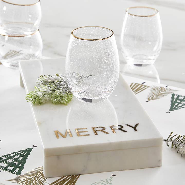 Santa Barbara Design Studio by Creative Brands - Wholesale Wine Glass - Gold Rimmed Stemless Wine Glass