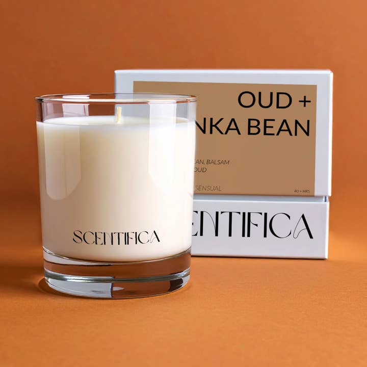 Oud + Tonka Soy Candle for wholesale by Scentifica