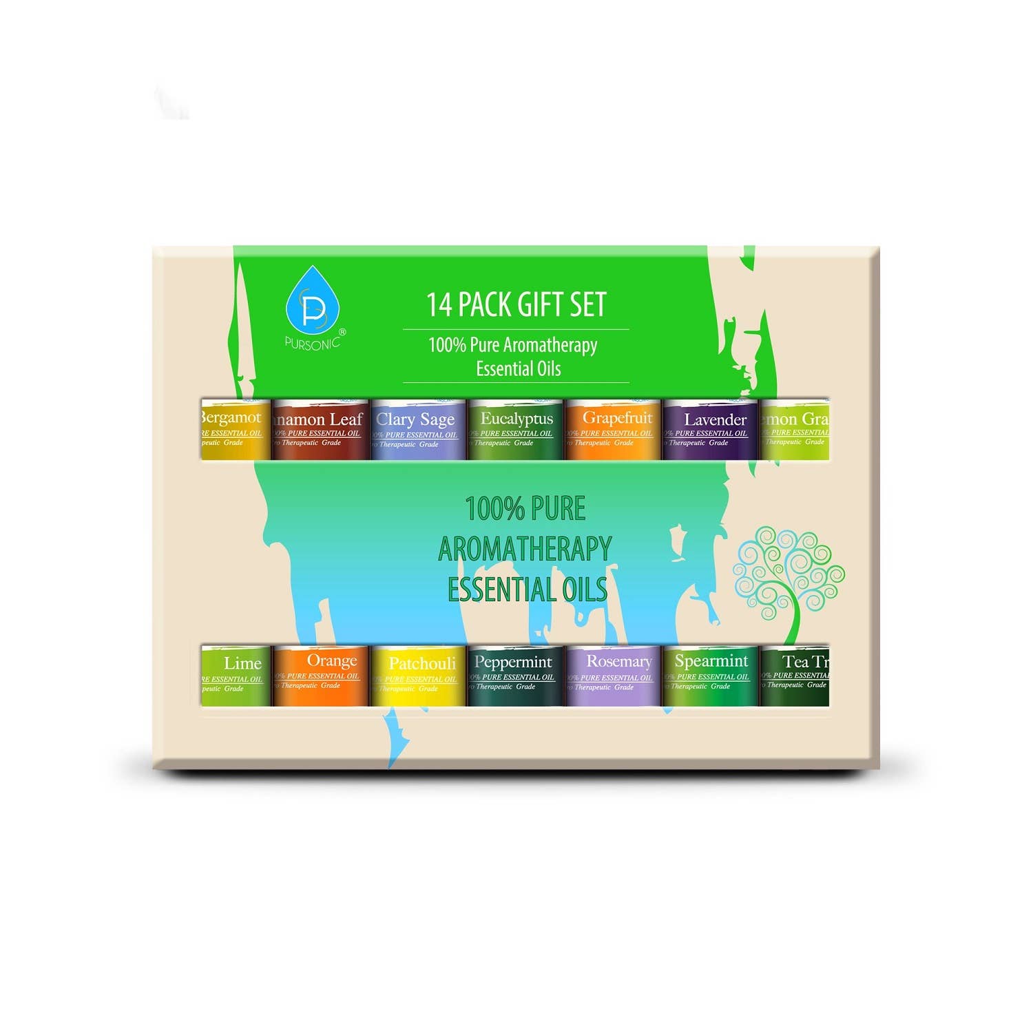 Pursonic – wholesale Essential oil – 14 pack of 100% Pure Essential Aromatherapy Oils