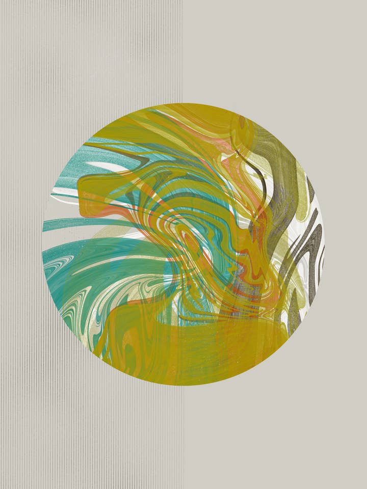 Círculo preenchido com Cores Marbelizadas - Giclee Fine Art Print por atacado de Eric Fisher