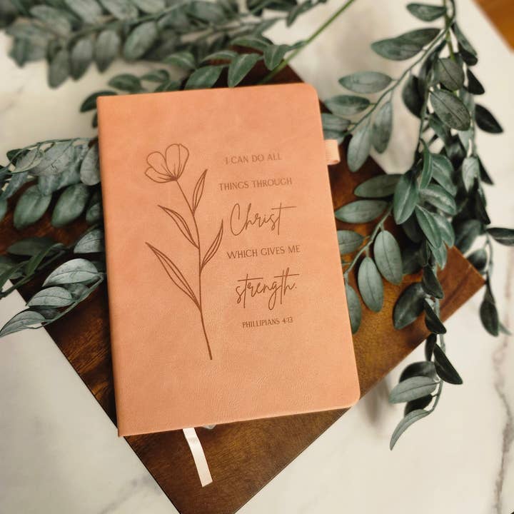 All the Things MN - Wholesale Journal/Diary - Engraved Leather Christian Journal: Philippians 4:132