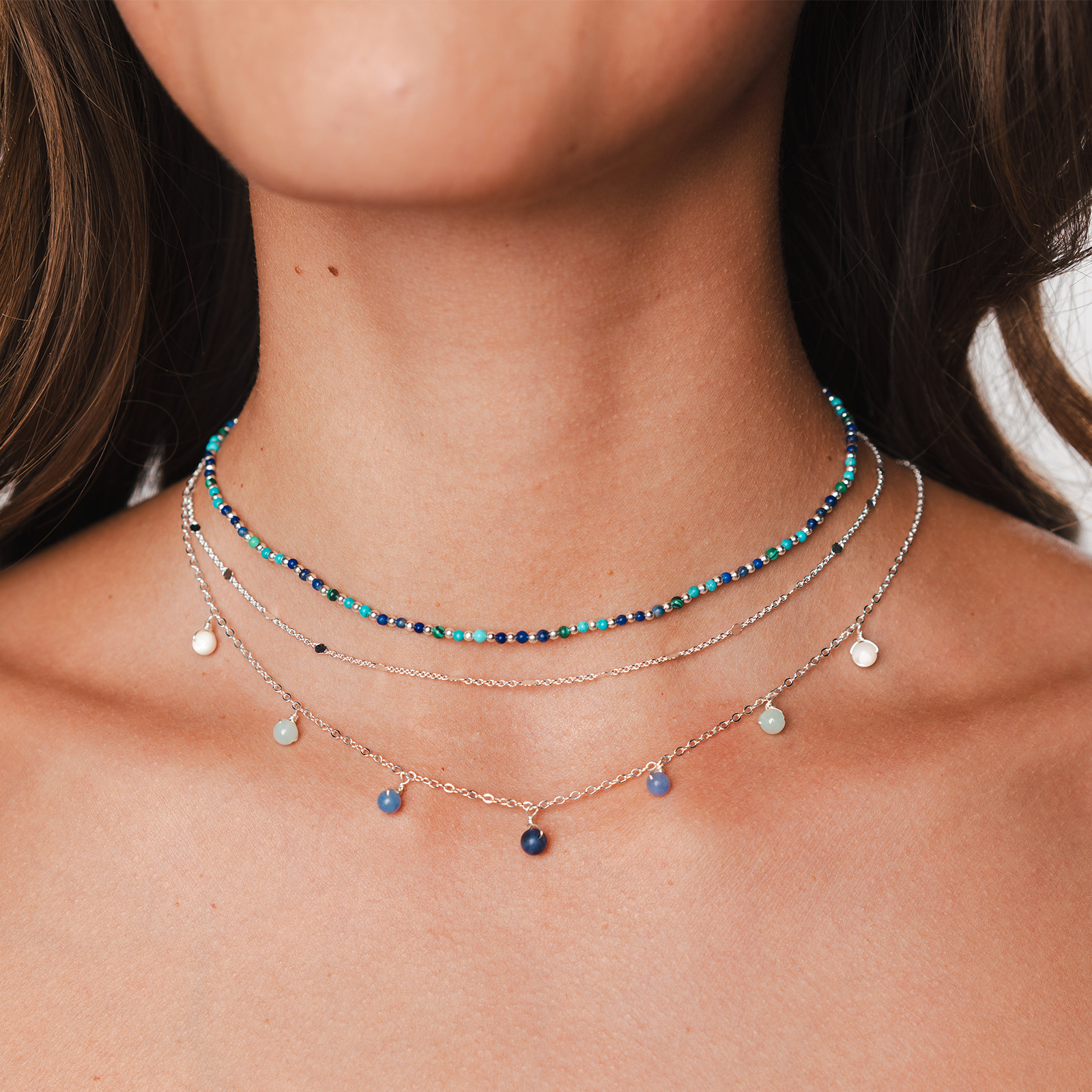 Lotus and Luna – wholesale Link & chain necklace – Silver Chain Necklace1