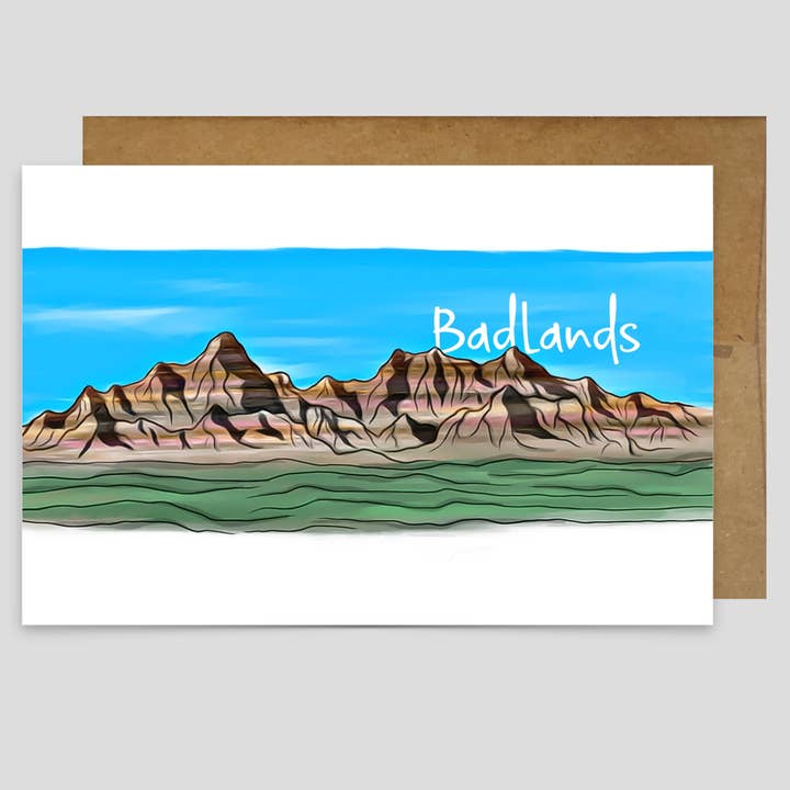 Kevin & Kaia – Cartão de saudação diária por atacado – Parque Nacional Badlands - Cartão de Saudação