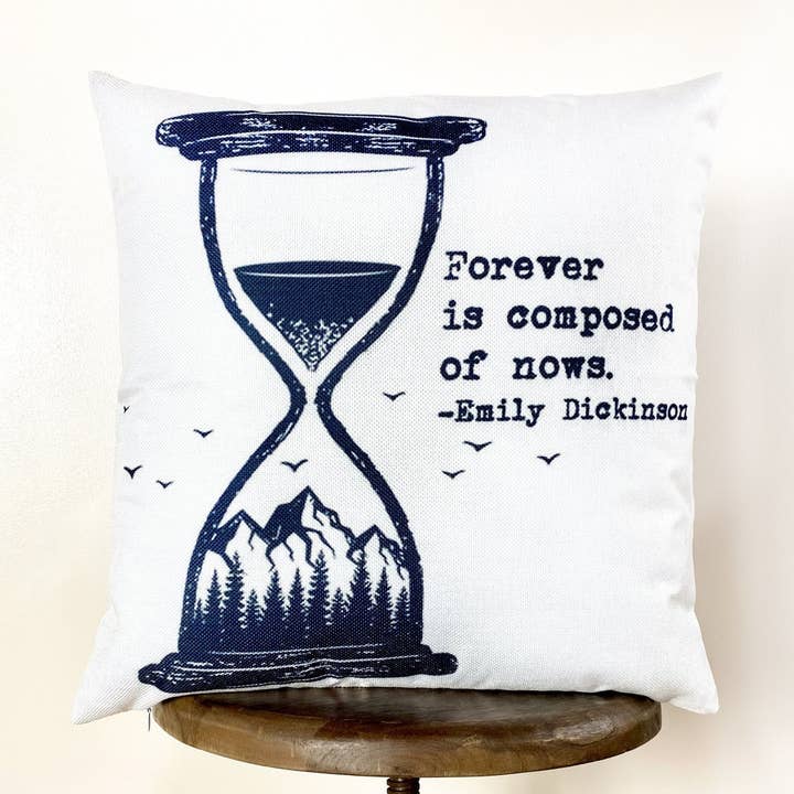 Forever is Composed of Nows | Pillow Cover | Hour glass Pillow Cover | Throw Pillow | Home Décor | Motivational Quotes | Bedroom Decor for wholesale by UniikPillows