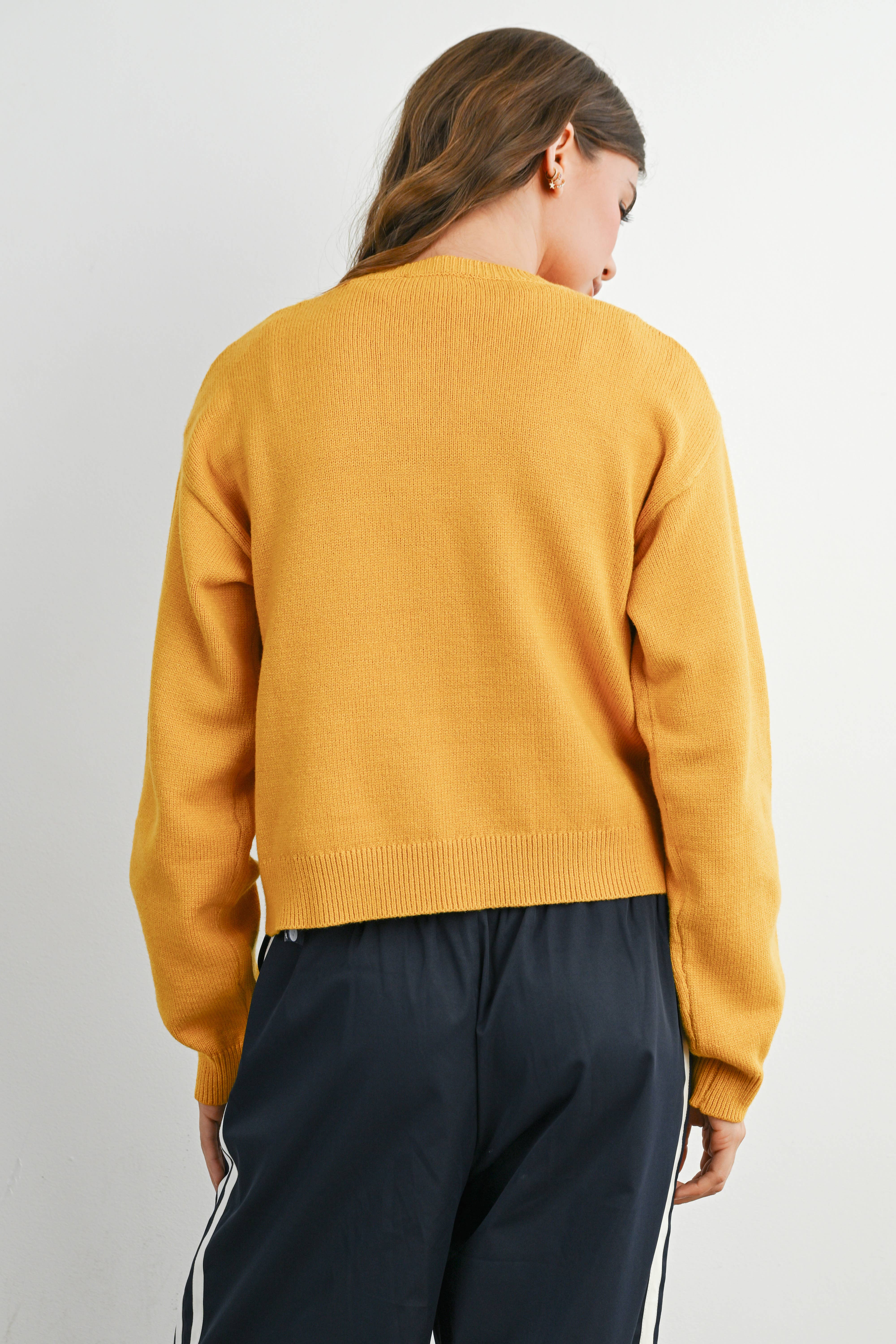 BUTTERMELON - Wholesale Cardigan - Women's - Long Sleeve Buttoned Cropped Cardigan - BMC790613