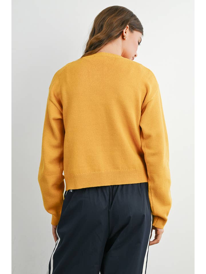 BUTTERMELON - Wholesale Cardigan - Women's - Long Sleeve Buttoned Cropped Cardigan - BMC790613