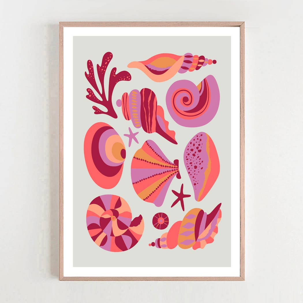 3 Birdies Studio - Wholesale Art Print - Seashells Art Print1