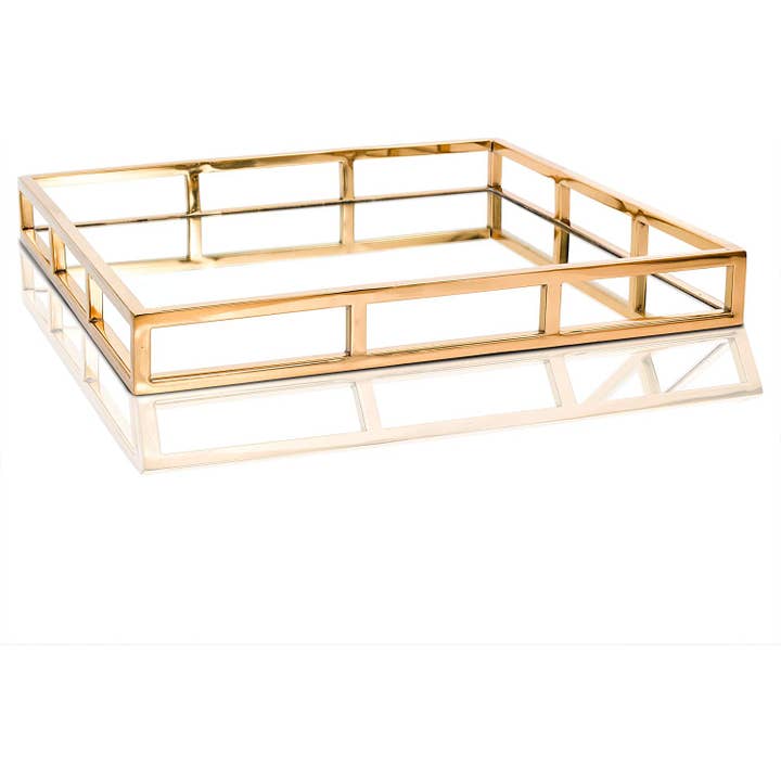 CLASSIC TOUCH DECOR INC. – wholesale Prydnadsbricka – 16 ”fyrkantig spegel bricka - guld