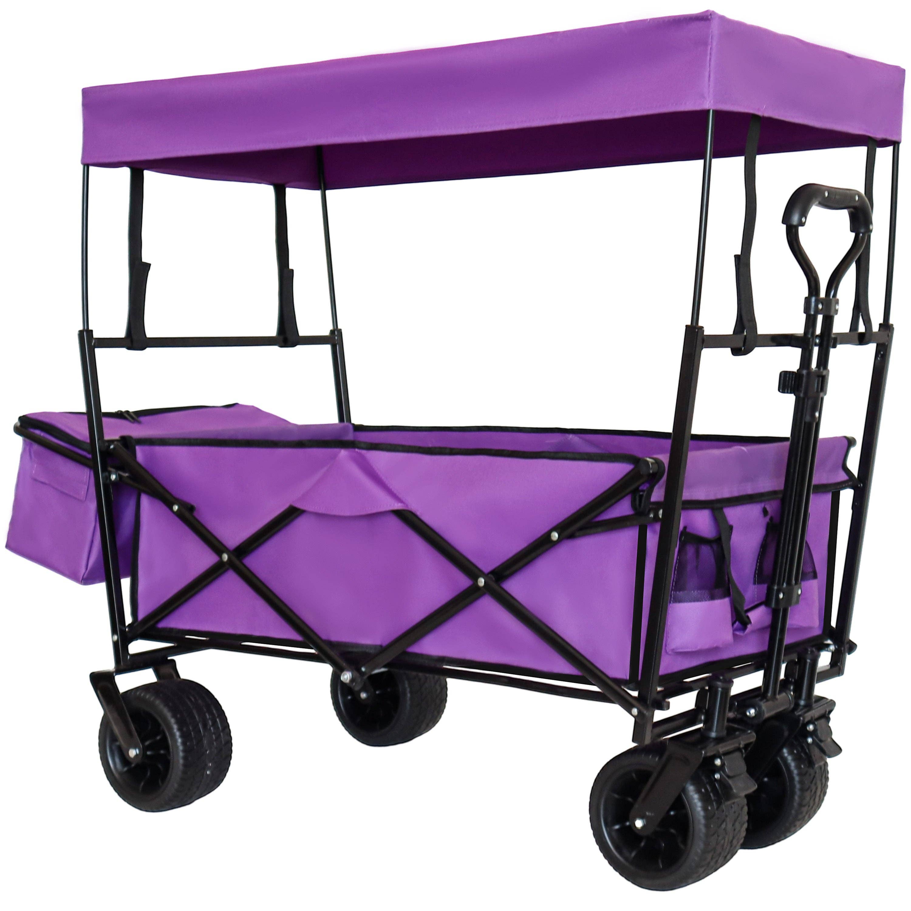 39F Inc. - Wholesale Shopping Cart - 480lbs Foldable Wagon with Canopy & All-Terrain Wheels4