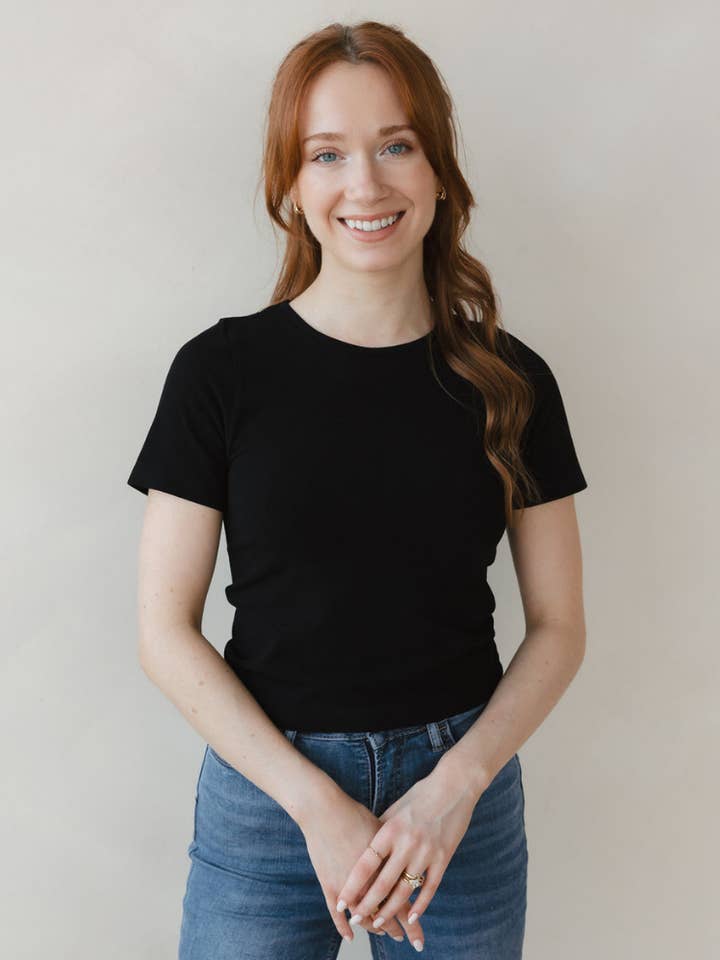 Short Sleeve Waist Length Top for wholesale by ELIETIAN