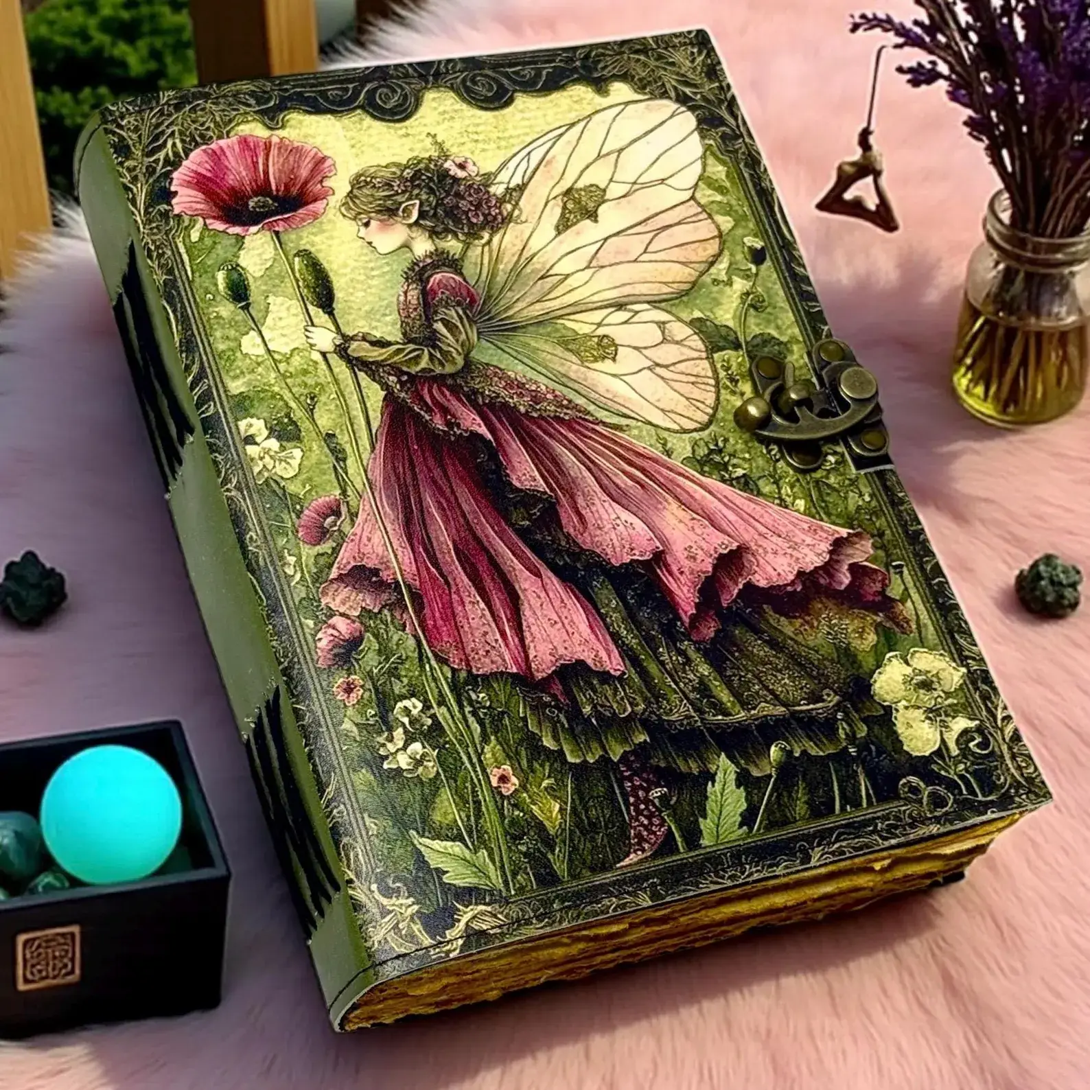 MNM HANDICRAFTS - Vente Journal intime - Journal en cuir de fée – Grimoire fait main Livre des ombres6