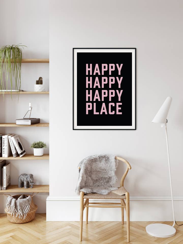 Happy Place - Quote Art Print for wholesale by The Native State